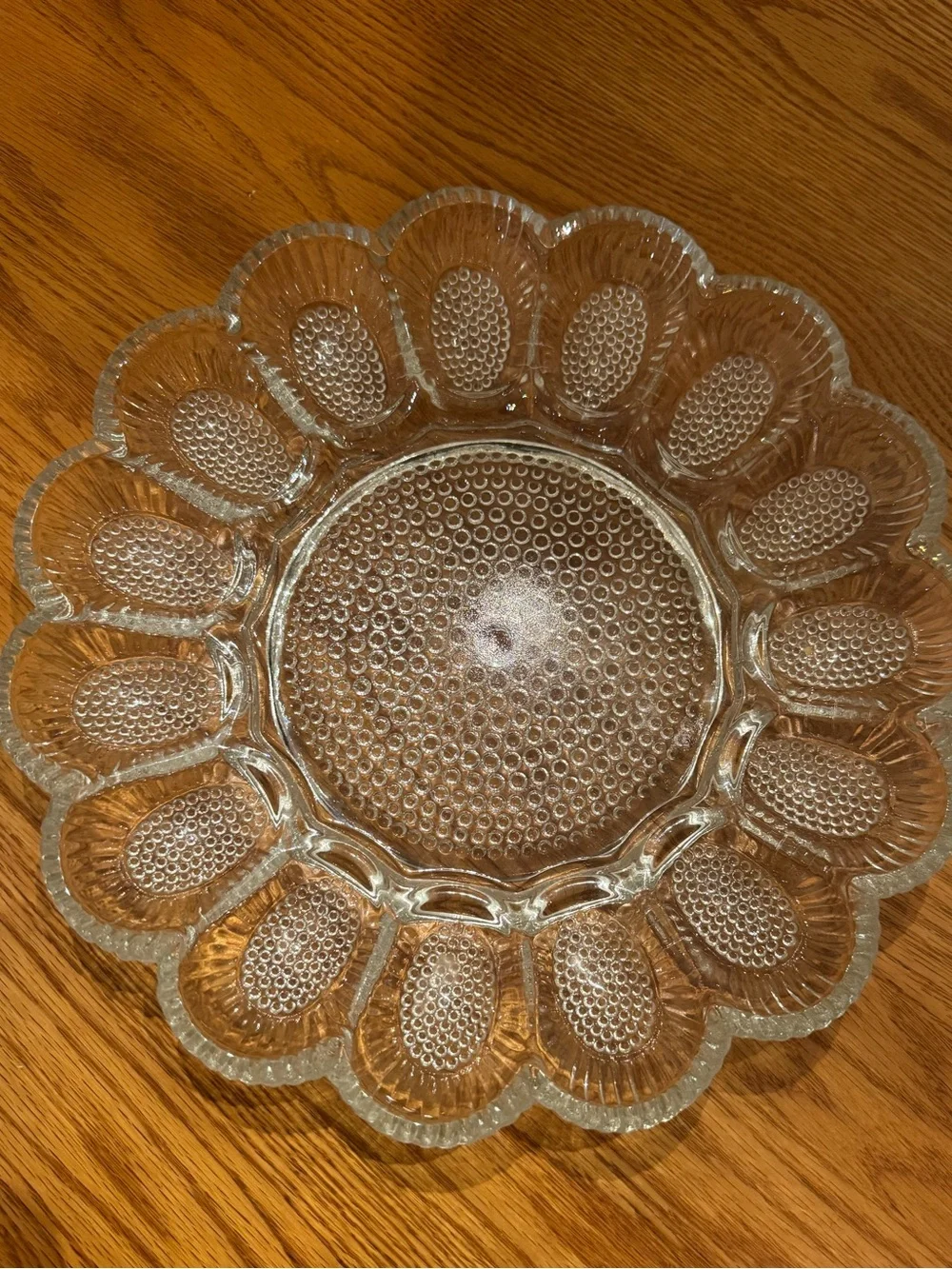 Clear Glass Flower Petal Serving Platter - Decorative Dining Tray